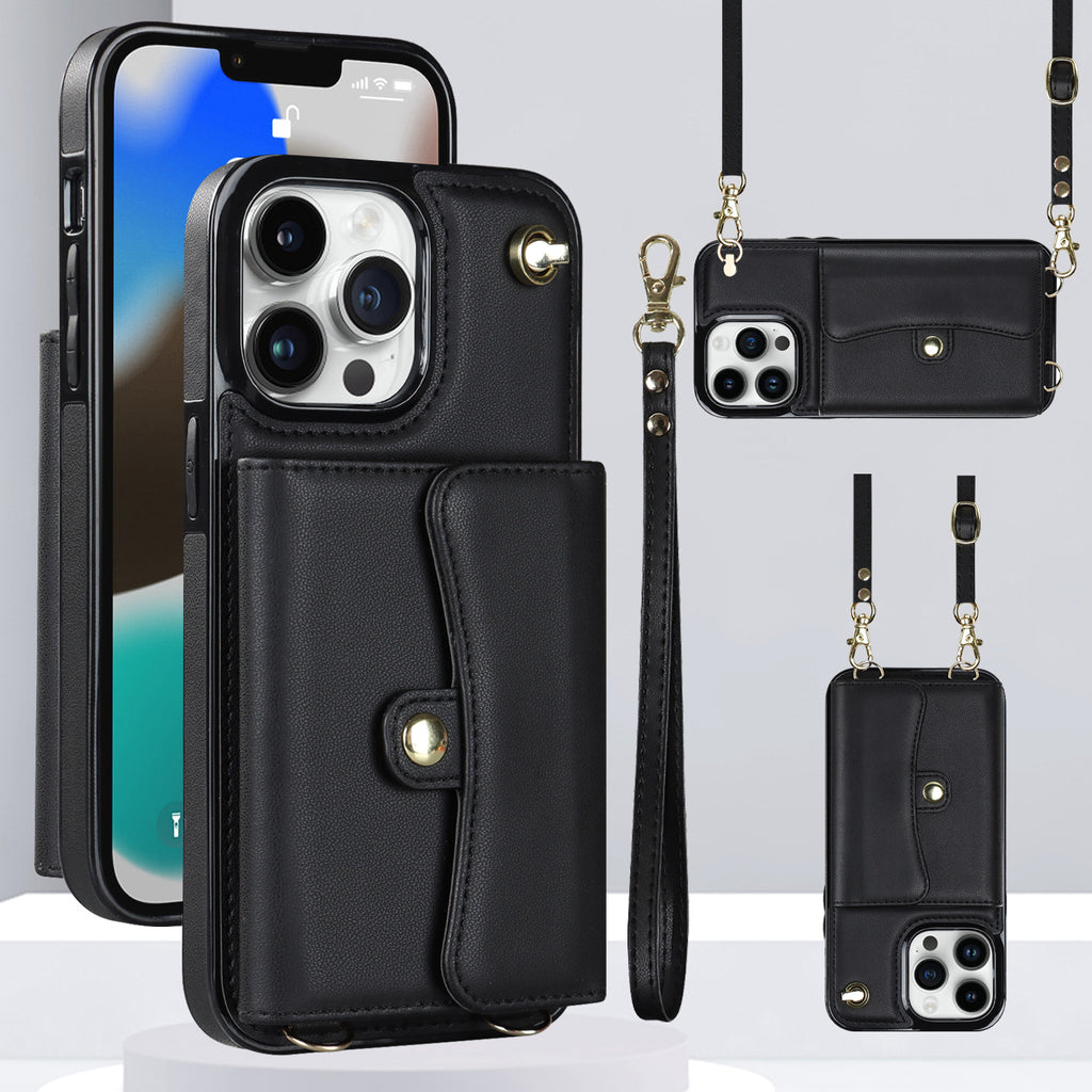 S23Ultra Carte Orgue Boîtier en cuir A13 Crossbody Phone Case