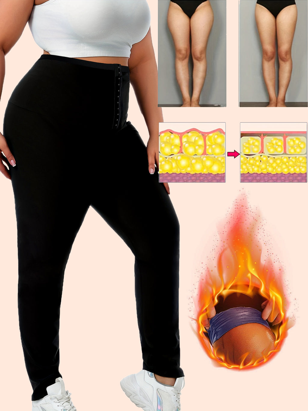 Leggings de sueur Sauna taille plus pour les femmes