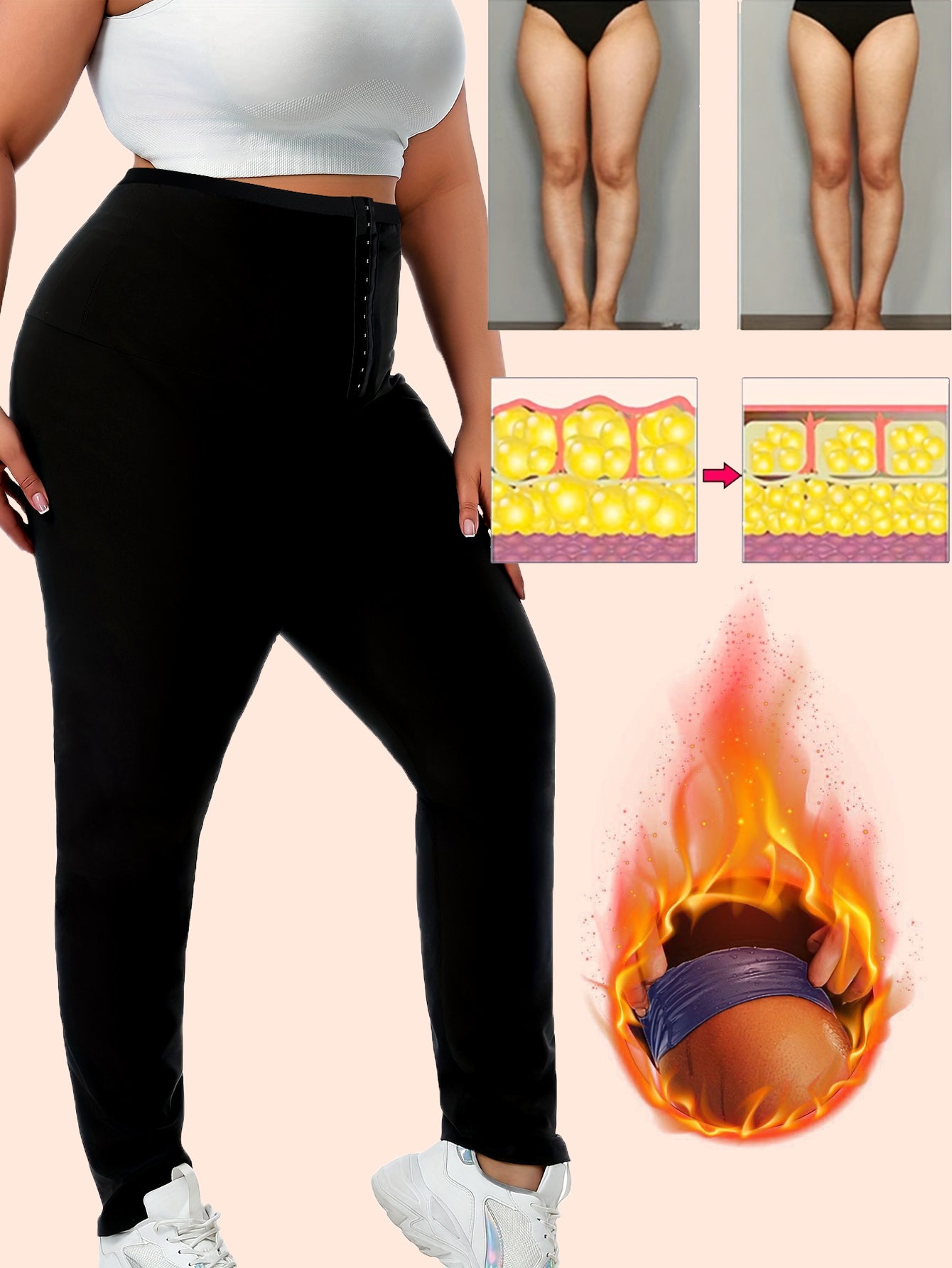 Leggings de sueur Sauna taille plus pour les femmes