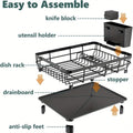 Rack de vaisselle de cuisine Multi-fonctionnel Bol et plaque Organisateur Utensile et Couverts Drainage R