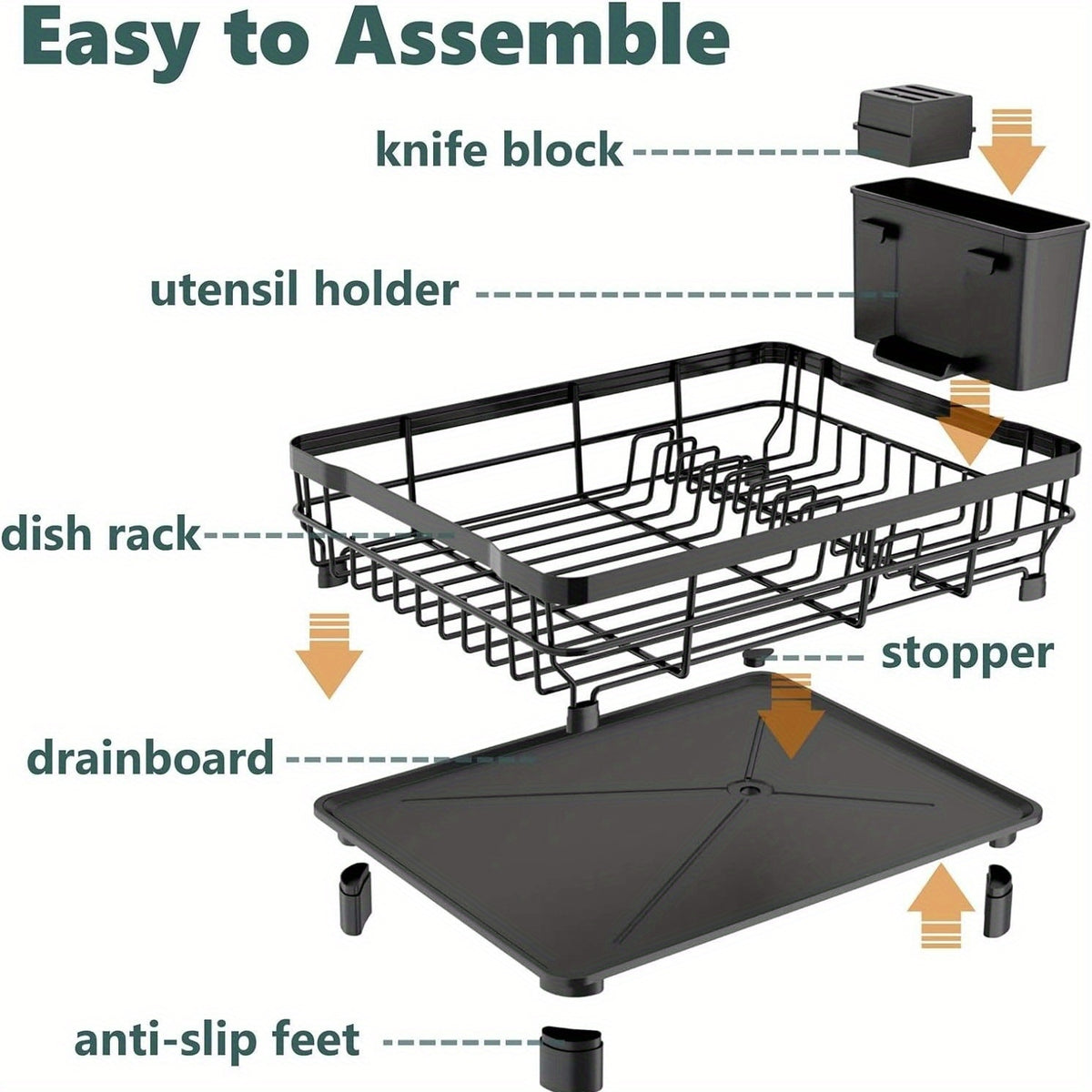 Rack de vaisselle de cuisine Multi-fonctionnel Bol et plaque Organisateur Utensile et Couverts Drainage R