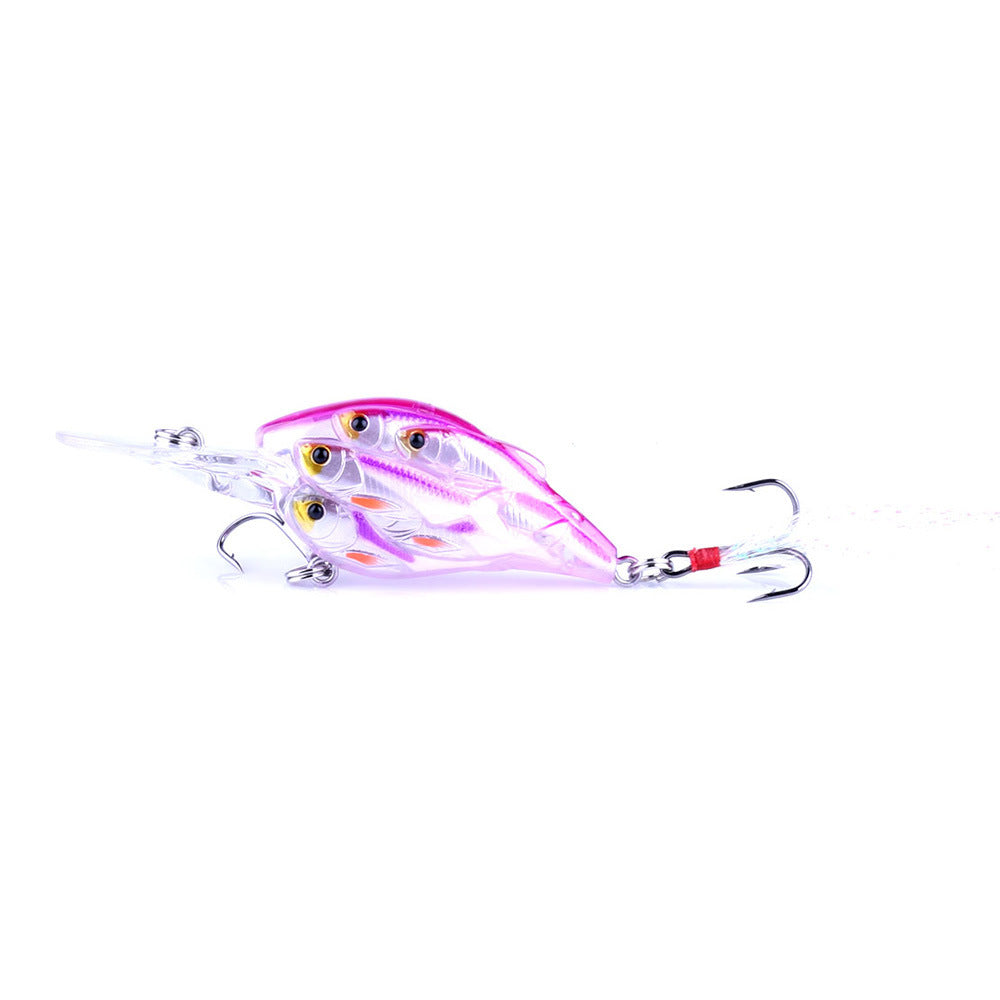 Fish Feather Hook Rock Lure Tossing Sea Fishing Water Floating Hard Bait