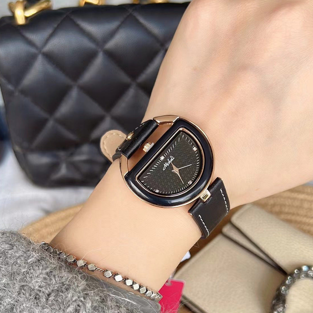 Femmes Montre avec une véritable sangle en cuir simple et élégant