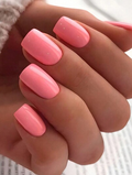 Changer votre look 24 Short Square Multi-Functional Coral Rose Ensemble de ongles de couleur solide pour tous