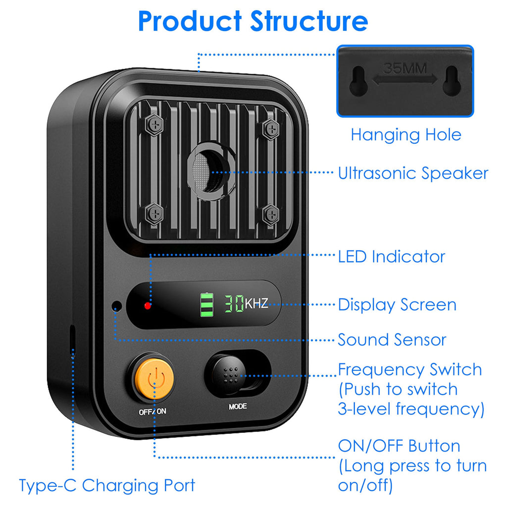 Options couleur noir-vert -- 1Pc Ultrasonic Anti-Barking Device Rechargeable Auto Dog Bark