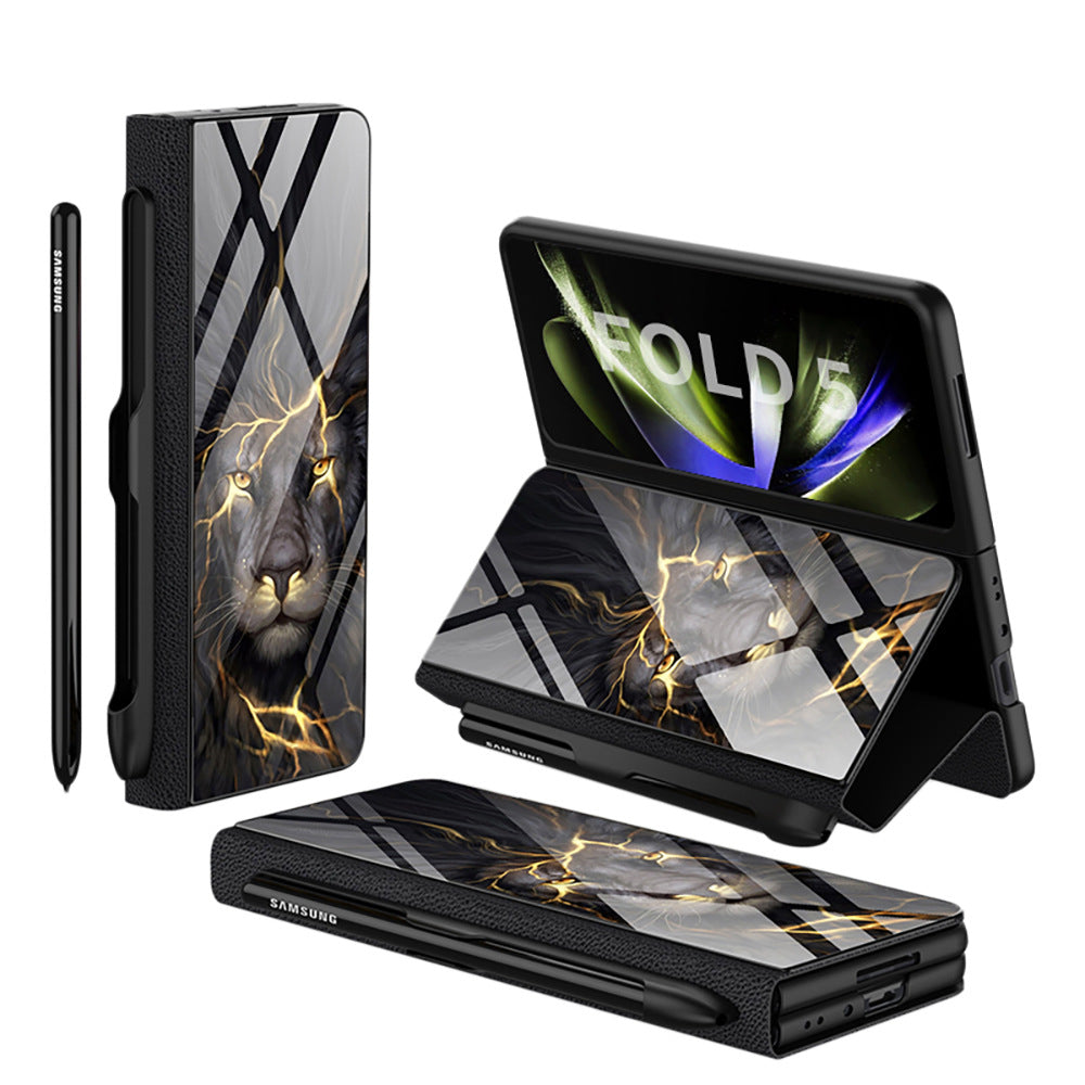 Galaxy Z Fold5 écran pliant téléphone mobile cas de téléphone Flip en verre créatif