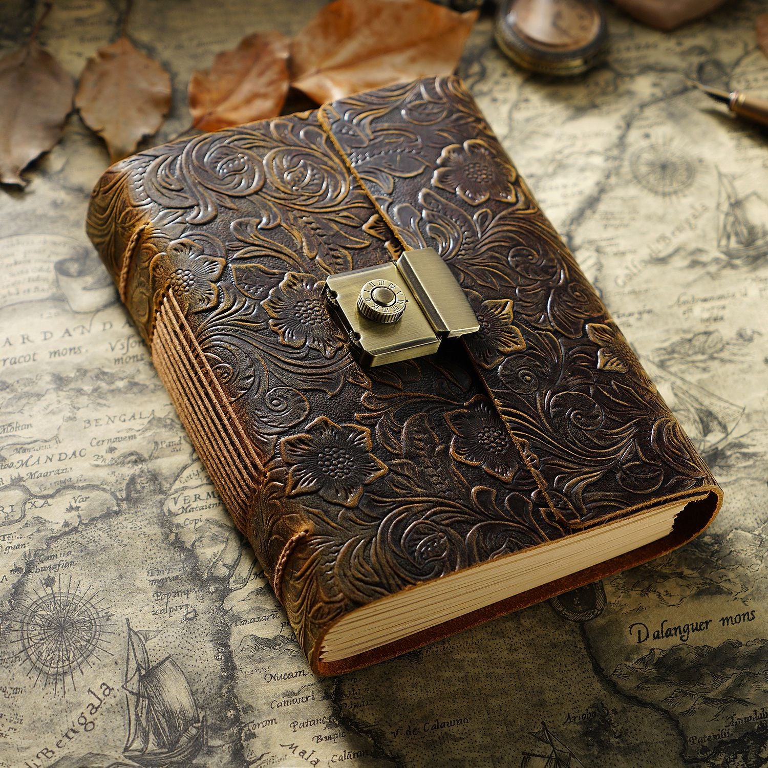 Vieille revue Journal Cowhide Notebook