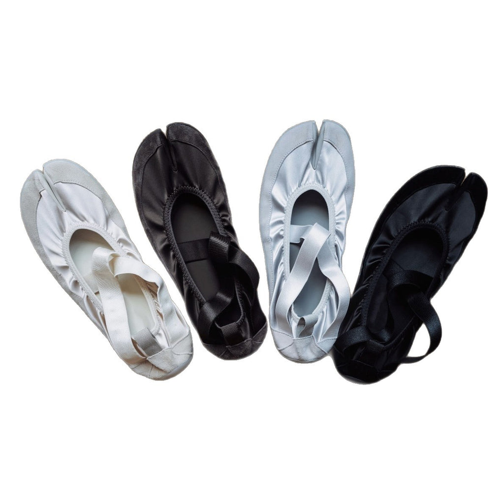Satin Colorblock Open-toe Stretch Cross-Strap Flat Ballet Flats Pour Femmes