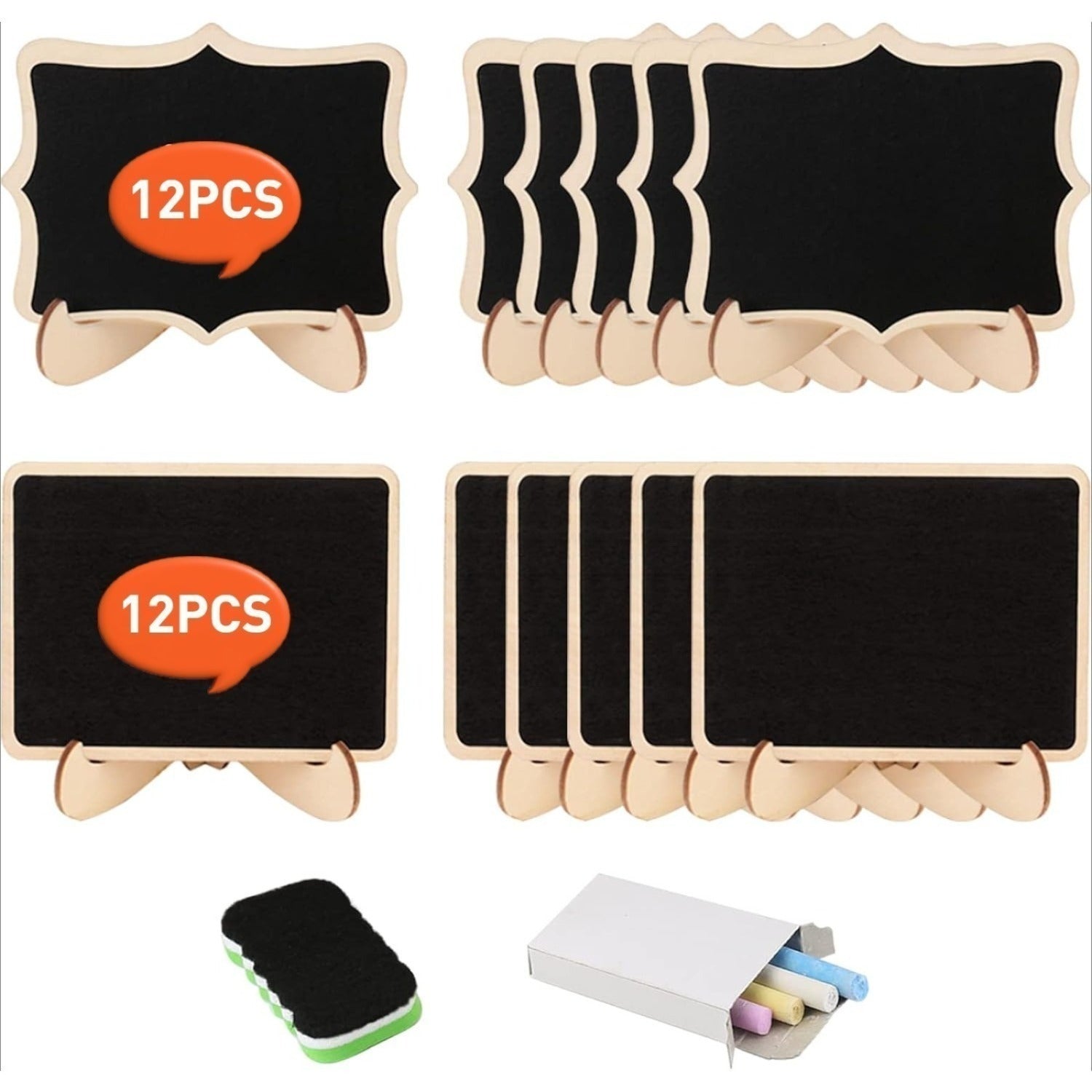 Set de 24 Mini Chalkboards avec supports