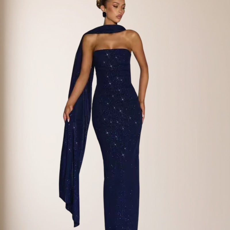 Robe de femme sans écharpe à paillettes