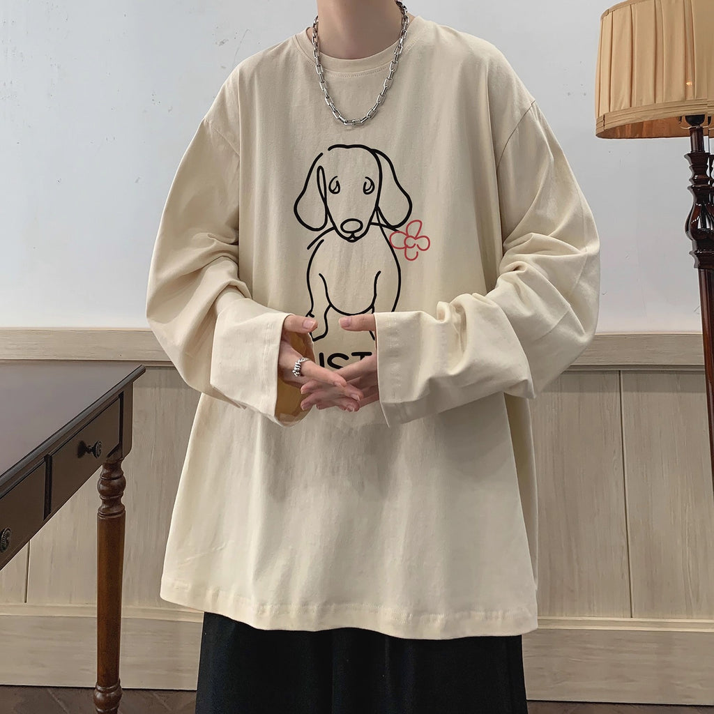 T-shirt à manches longues imprimé pour chiot de dessin animé