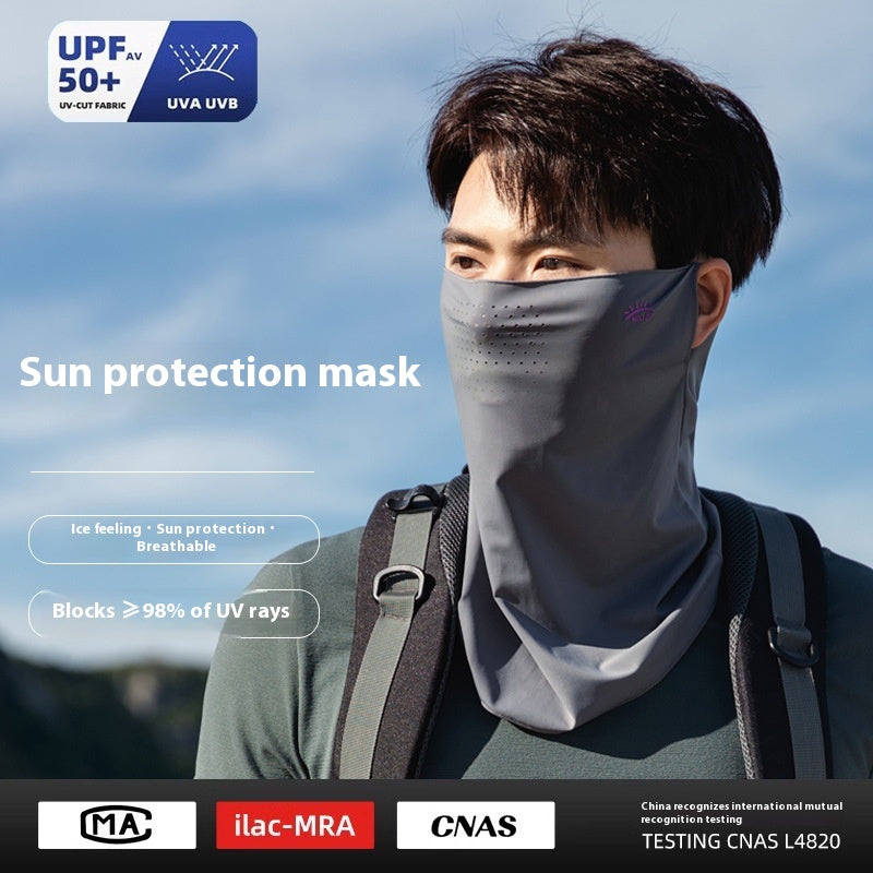 Masque du soleil Écharpe de soie de glace pleine face pour hommes