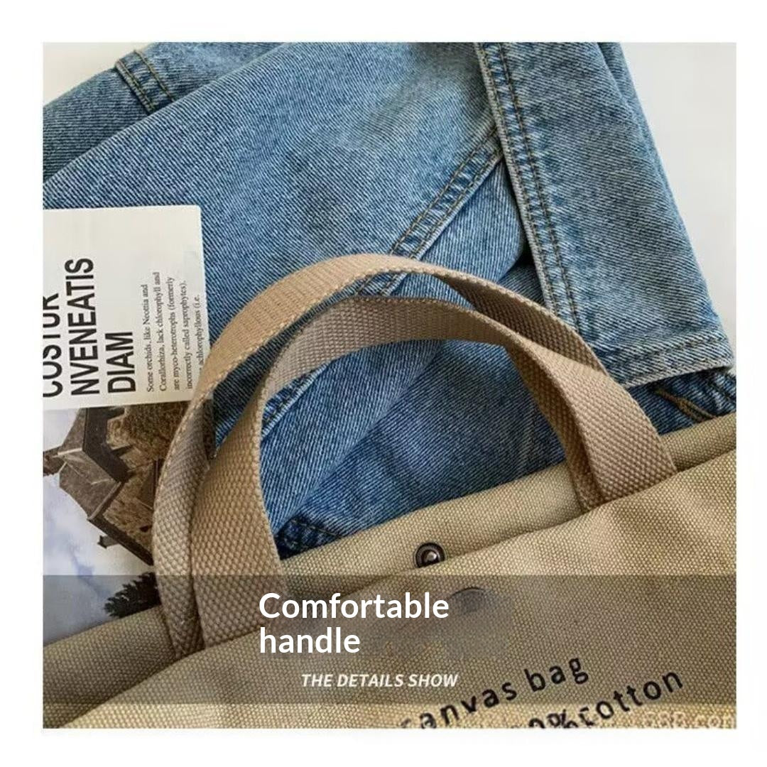 Toile épaisse Grande Capacité Sac à Tote Léger Retro Diagonal Sac à Toile Croix - Khaki O