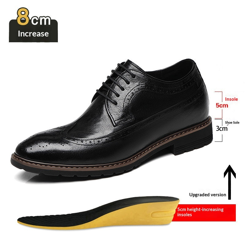 Bullock Homme 8cm Chaussures Derby en hausse de hauteur en style britannique