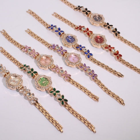 Montre bracelet ronde couleur de mode-diamant