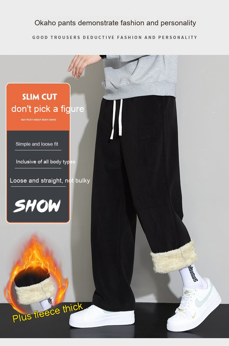 Pantalon casual en cachemire pour hommes d'hiver