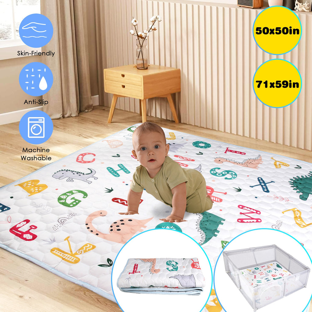 1Pc 71x59IN ou 50X50IN Baby Play Mat Non-Slip Baby Crawling Mat Foldable Playpen Mat Machi