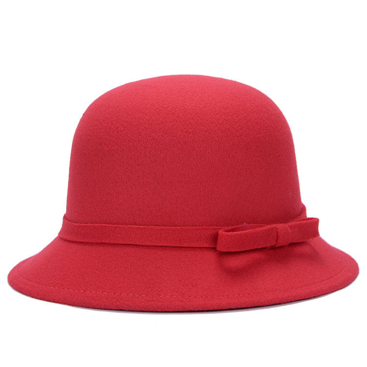 Chapeau de Bowler Fashionable et Élégant Femmes avec une Bow rayée