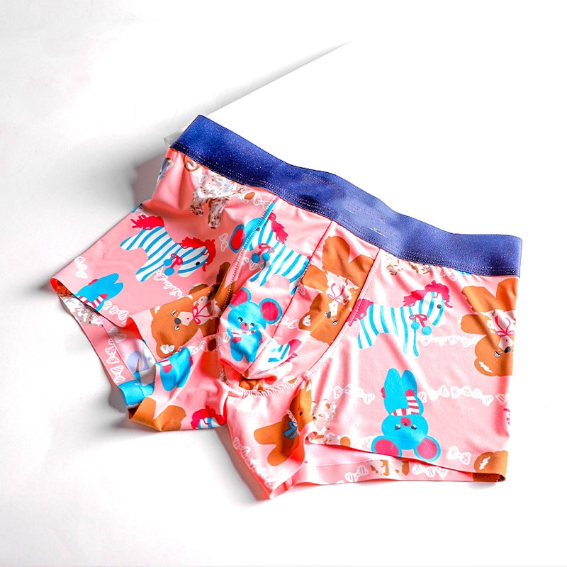 Summer Mid-waist Cartoon Imprimé Pantalons mignons respirants Boxer homme