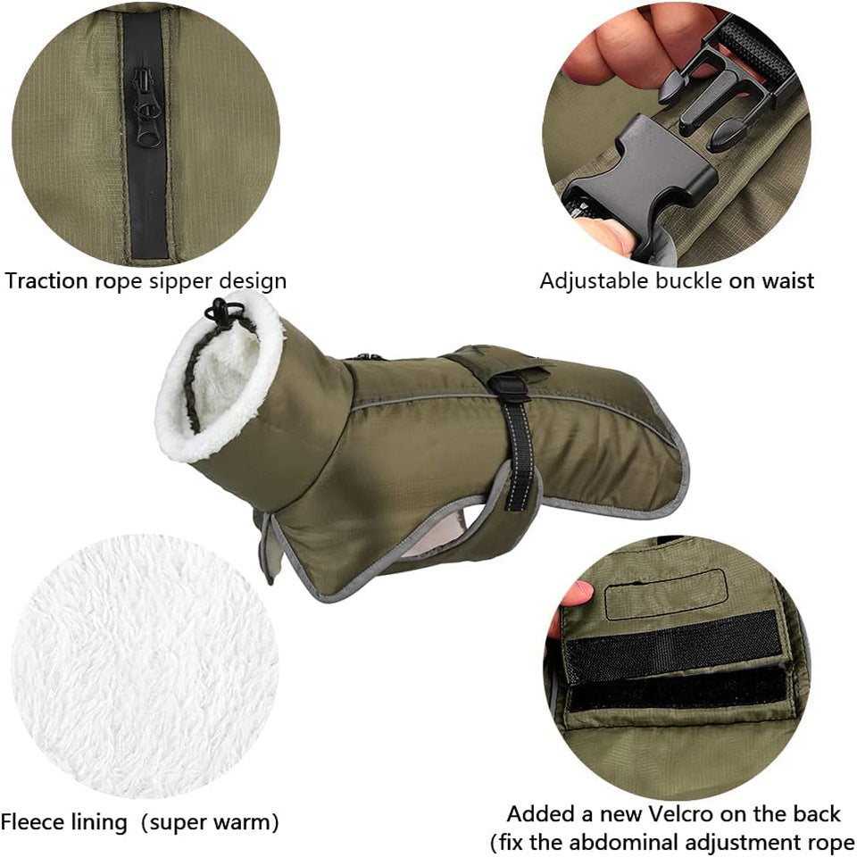Animaux d'automne et vêtements d'hiver épais chaud imperméable à l'eau Cold-proof Cotton Coat Vêtements d'animaux de compagnie