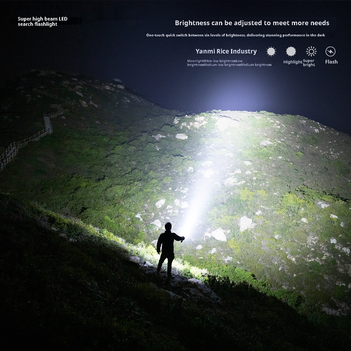 Lampe de poche portative extérieure longue S 2km patrouille