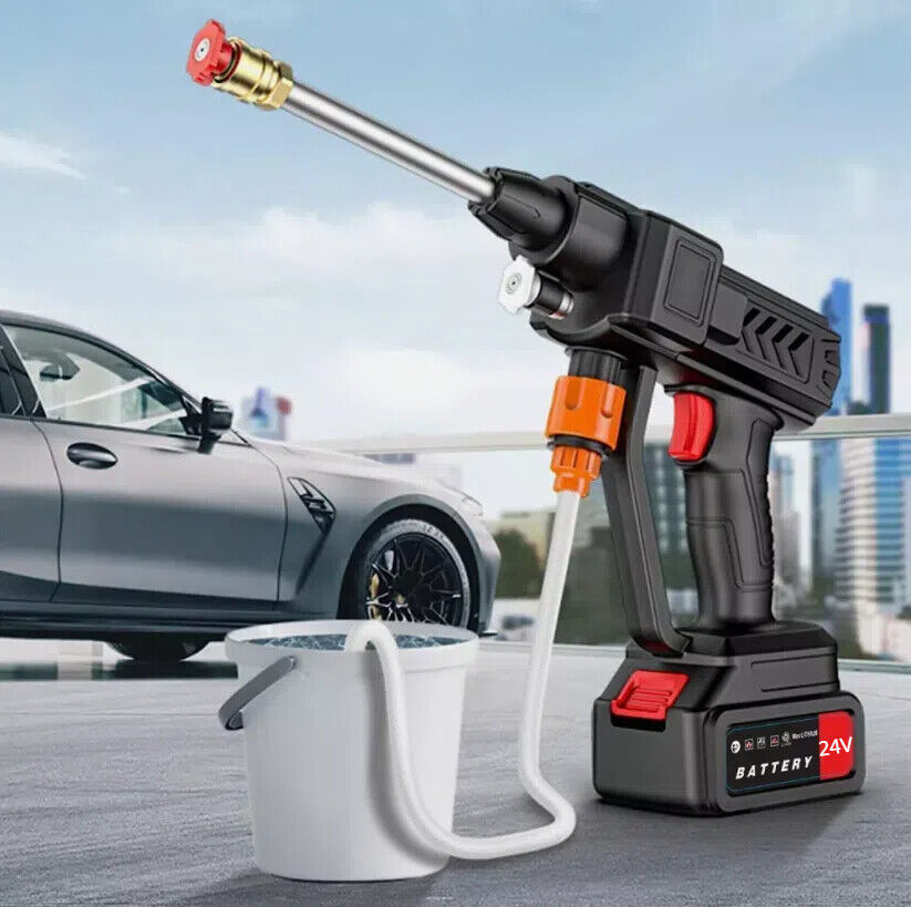 2 Batteries sans fil de voiture de lavage haute pression Jet de lavage d'eau pistolet portable