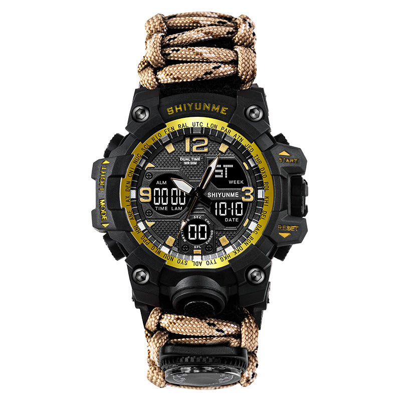 Montre électronique homme Multi-fonction Lifeline Whistle
