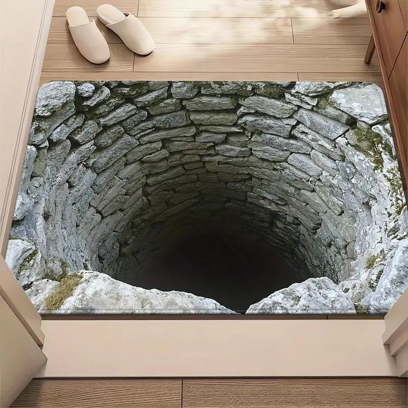 Effet visuel 3D Maison Ground Mat Salle de bain antidérapante
