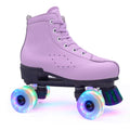 Patins à roulettes en cuir pourpre à double rangée