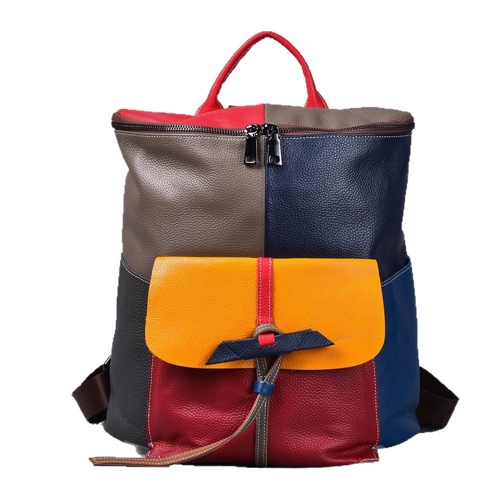 Sac à dos vintage pour femmes Cowhide First Layer