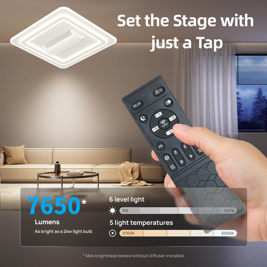 Lampe de ventilateur sans leafless avec télécommande contrôlée par l'application et graduation progressive