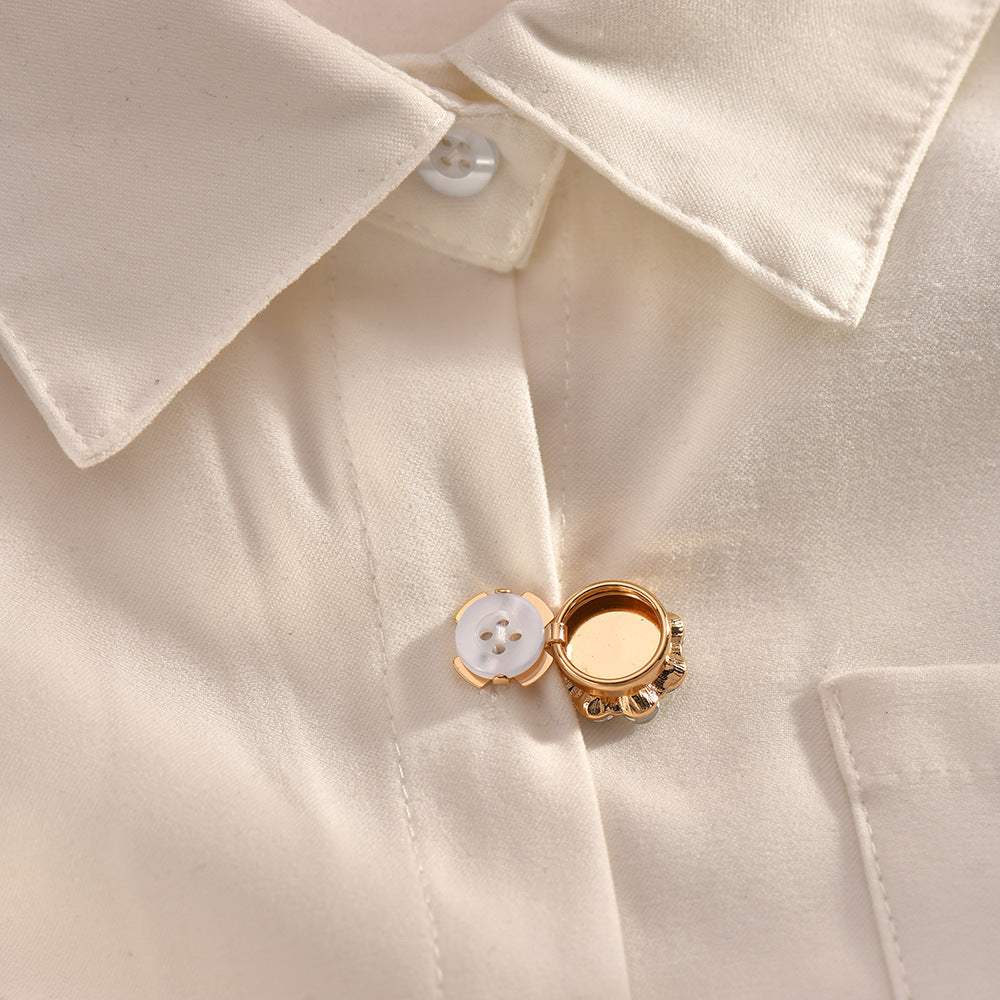 European And American Fashion Shirt Flower Strass Cufflinks Lady Temperament