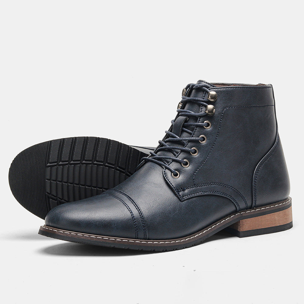 Bottes en cuir casual vintage homme