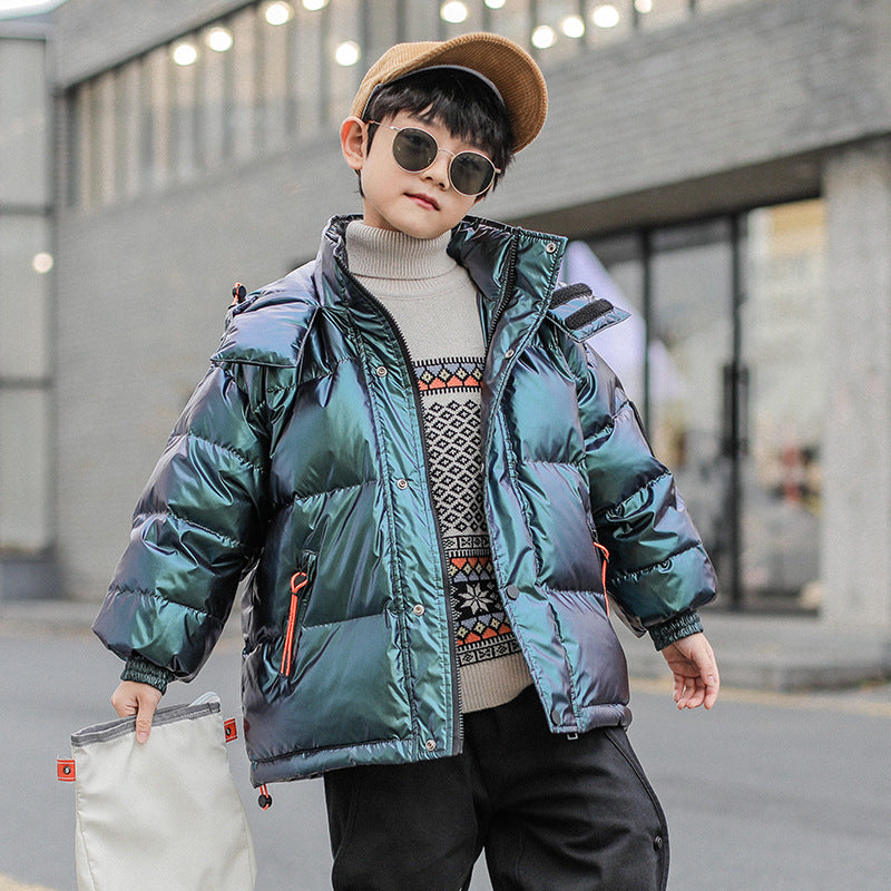 Style de l'Ouest Big Kids épais hiver Veste blanche Duck Down pour enfants