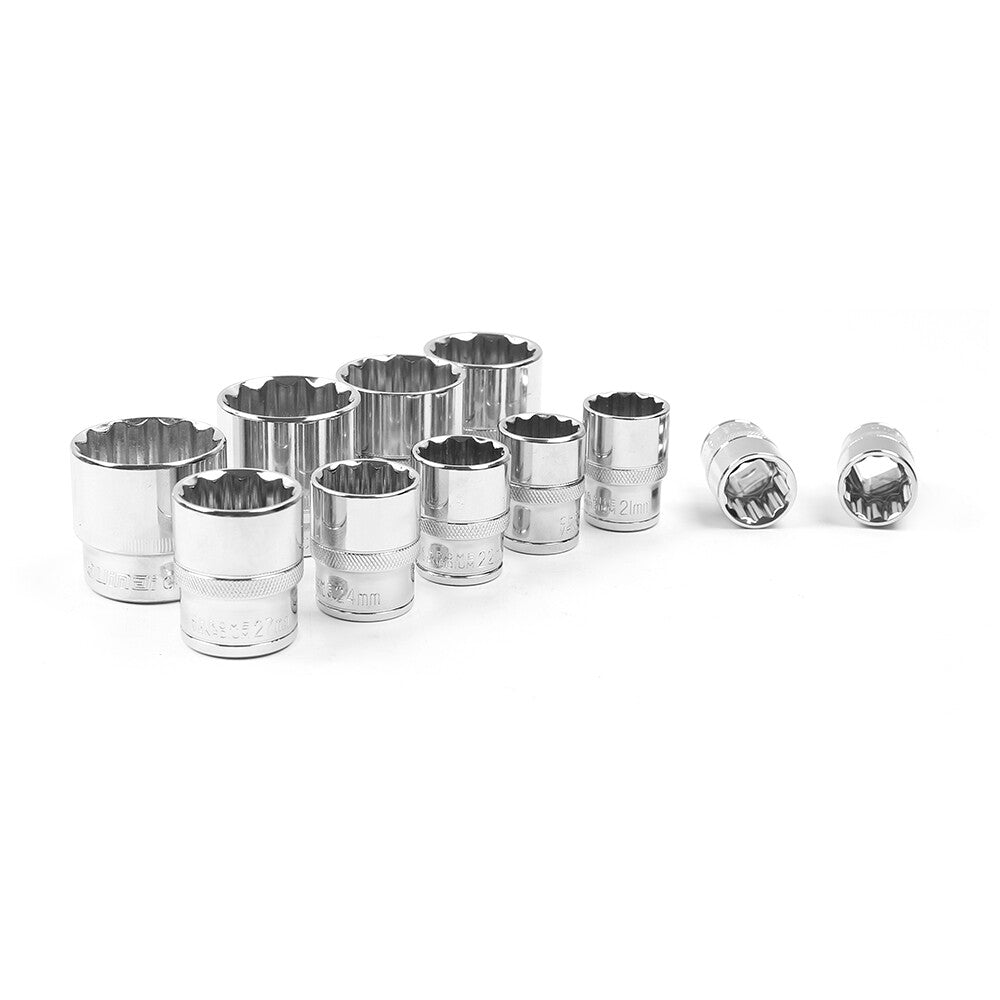 21 Pcs Multi-Tooth Set 12 Points de verrouillage de vitesse Spline Socket Set de clé 8-36mm