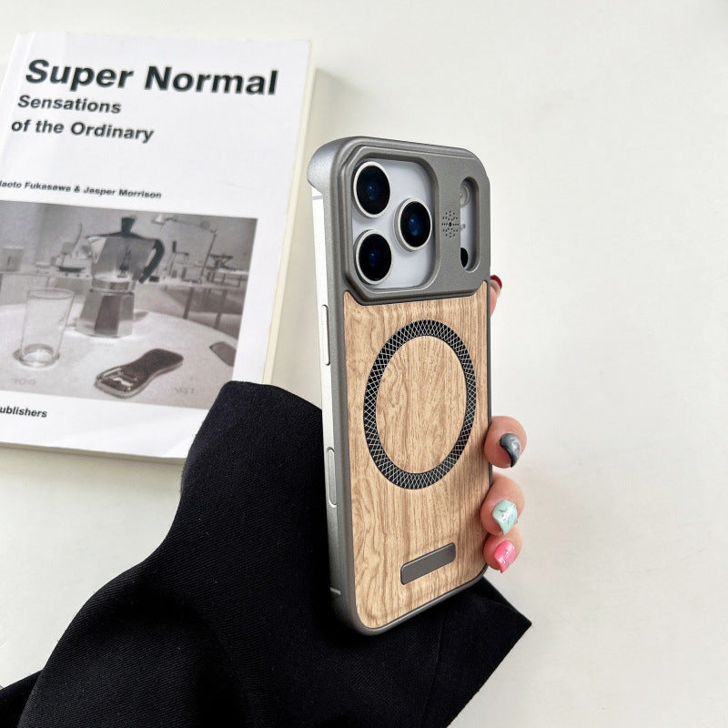 Housse de protection sans cadre pour téléphone en bois de peuplier