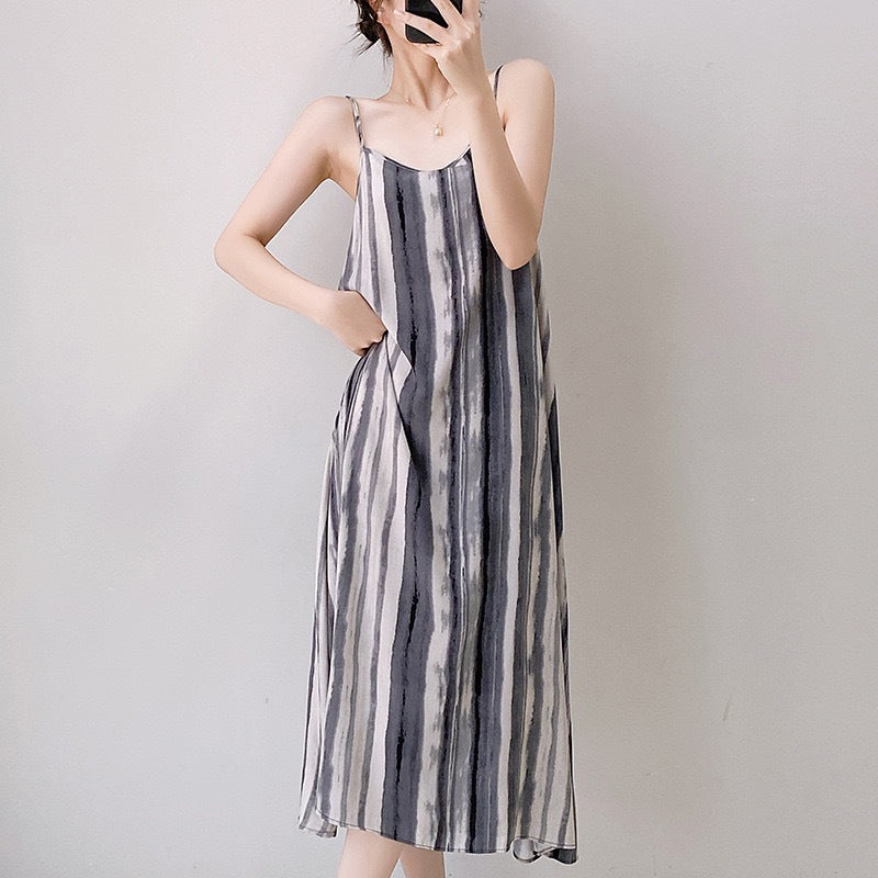 Femmes Pyjama coton-argent Haute-fin automne et robe longue printemps Vêtements de salon