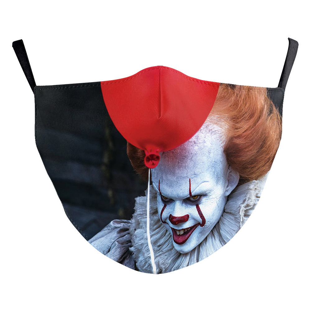 Masque de poussière Halloween Clown drôle Horreur créatif double couche