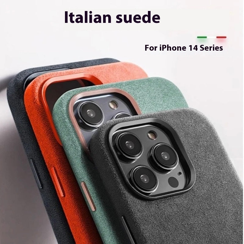 Alcantara Suede Cas de téléphone magnétique tout compris hommes et femmes