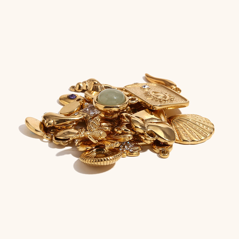 Accessoire de bijoux créatif Pendentif en acier inoxydable avec plaqué or 14K