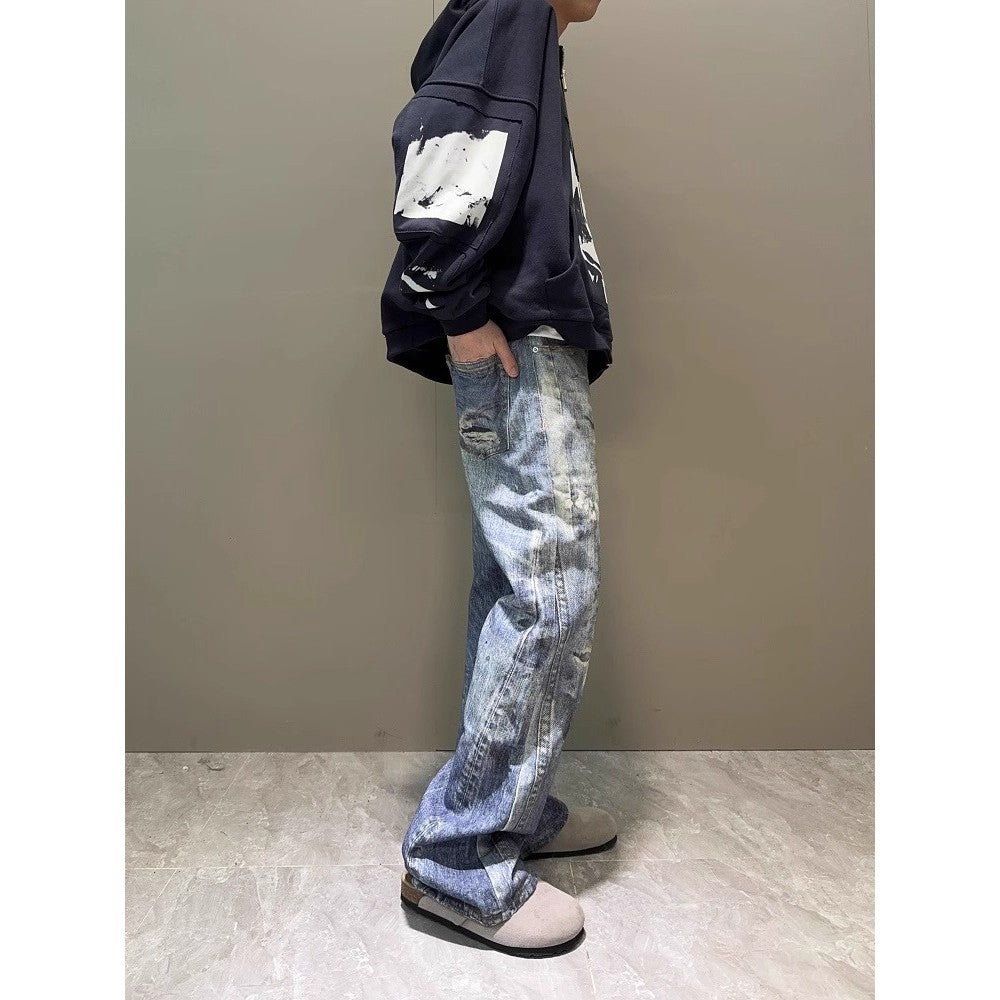 Jeans Blue Bootcut à imprimé numérique