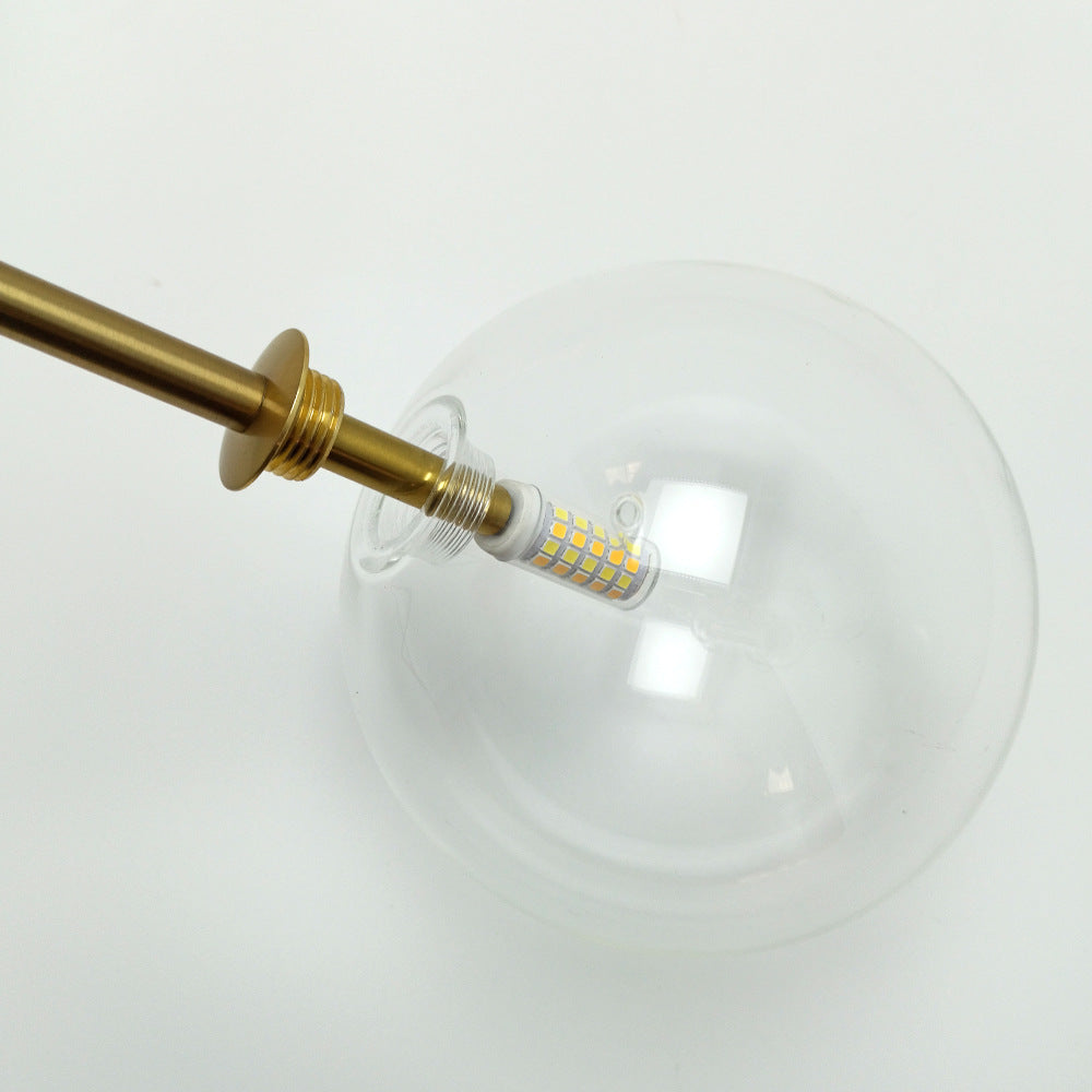 Style nordique Singlehead Transparent Ronde Pendentif Lumière Moderne Minimalist Bal en verre