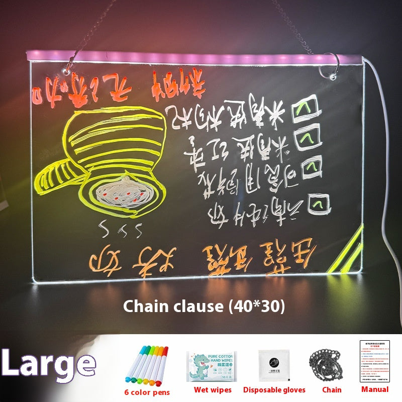 Erasable Petit Blackboard Publicité Lumineux Led