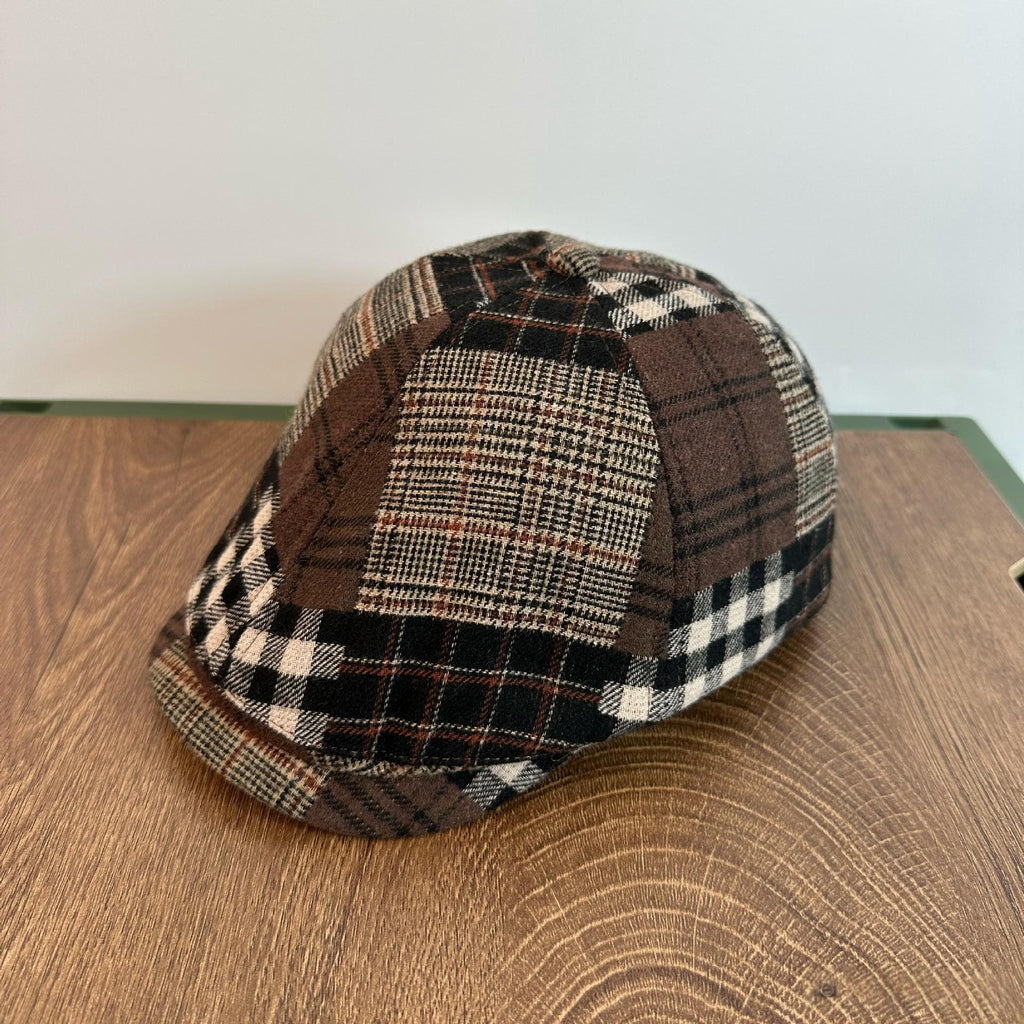 Beret rétro de style britannique polyvalent de couleur-bloc