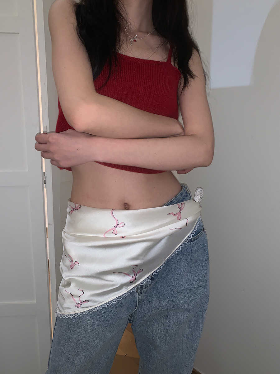 Bow petite serviette carrée femmes mince écharpe de soie de haute qualité