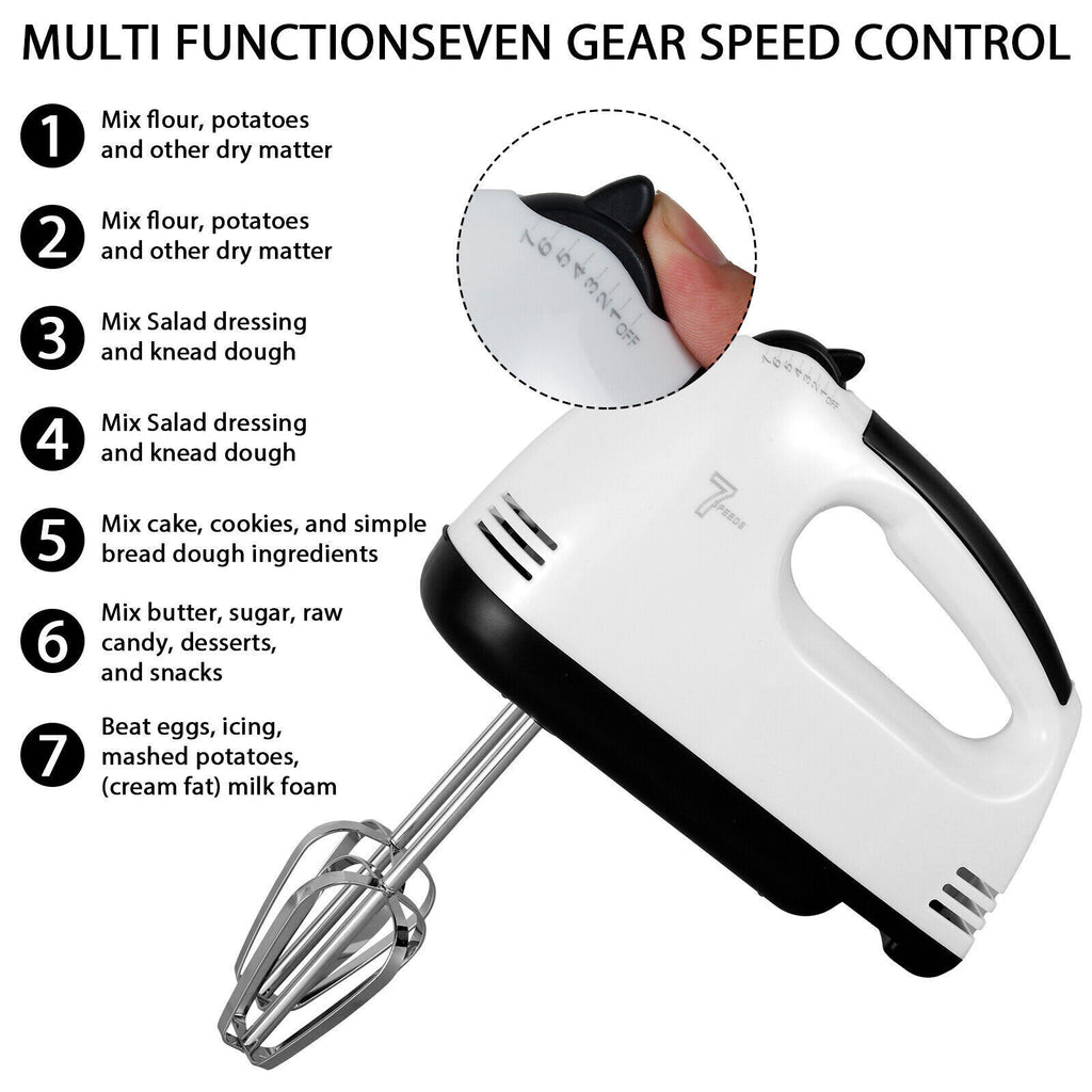Mélangeur électrique à main Whisk 7 vitesse de mélangeur de cuisine Egg Beater crème mélangeur de gâteau