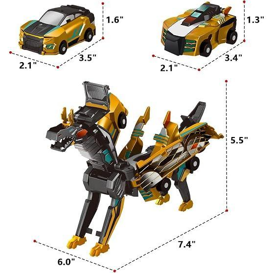 2-en-1 Unisex mécanique Mini magnétique-Triggered Auto-Transform Pegasus Car Toy