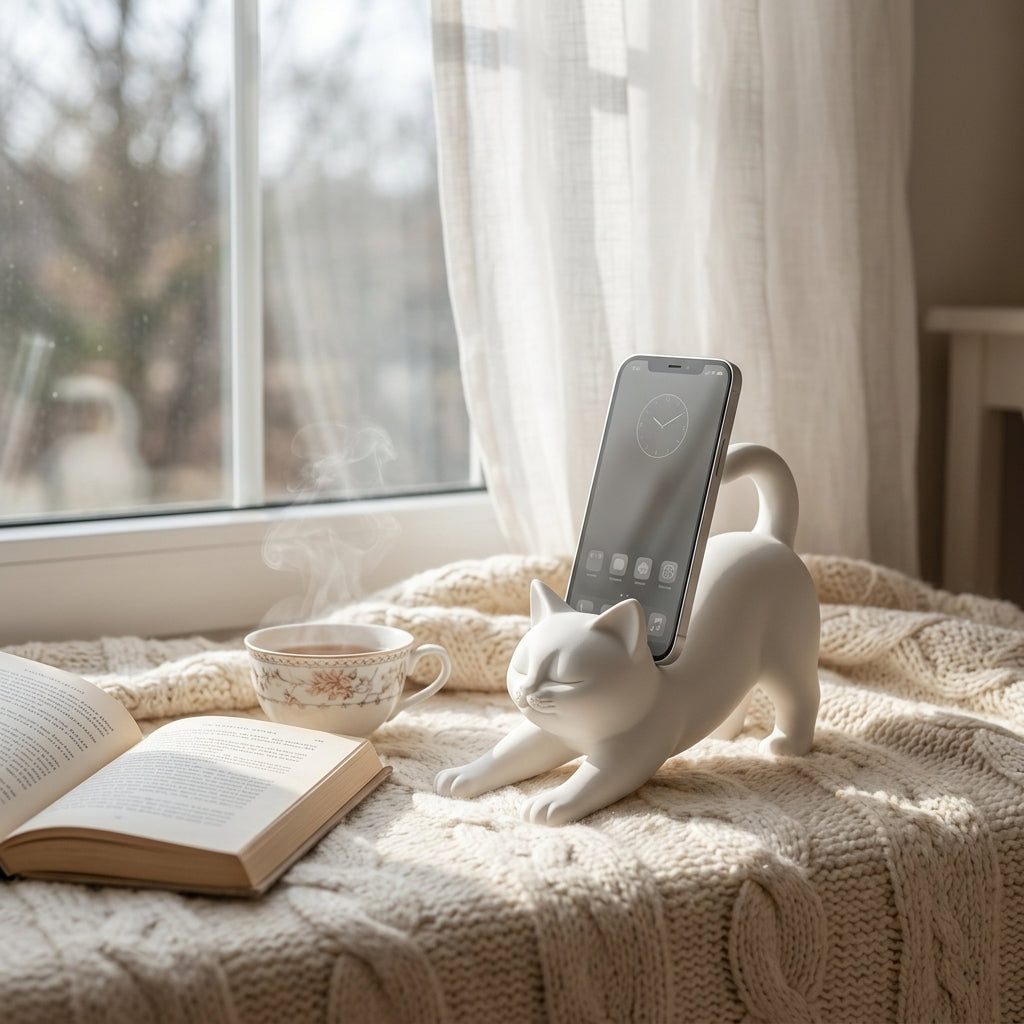 Support de téléphone en forme de chat mignon