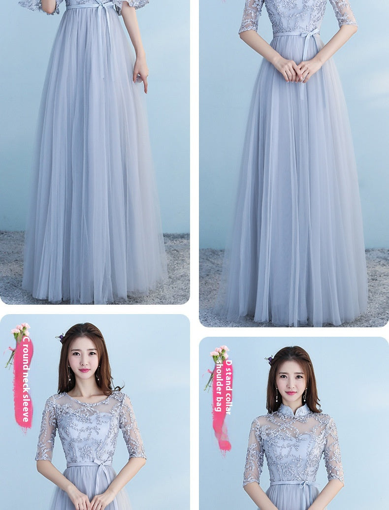 Longue robe de mariée bleue robe de mariée
