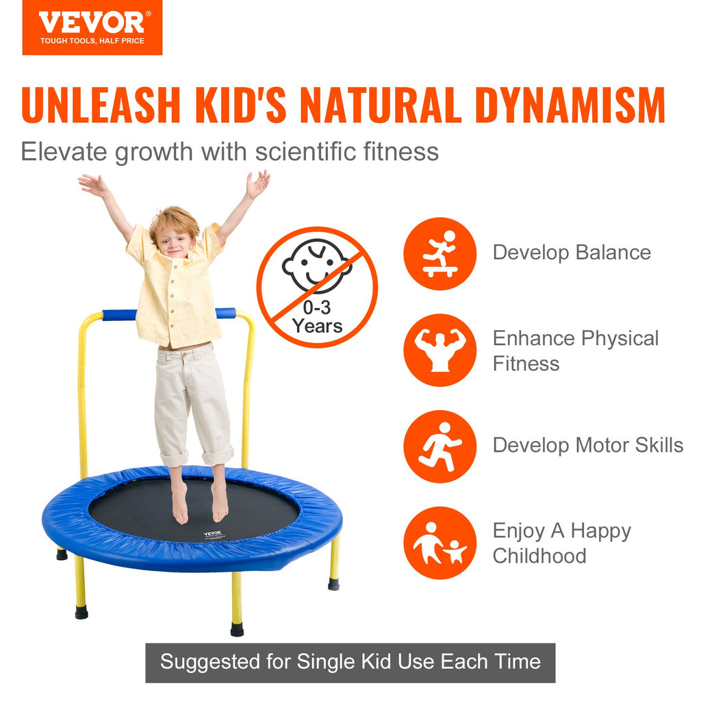 Trampoline VEVOR 3FT pour enfants en plein air Trampoline pliable pour bébé